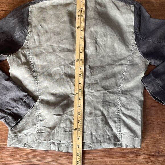 EILEEN FISHER ORGANIC LINEN COLORBLOCK JACKET - Picture 7 of 10